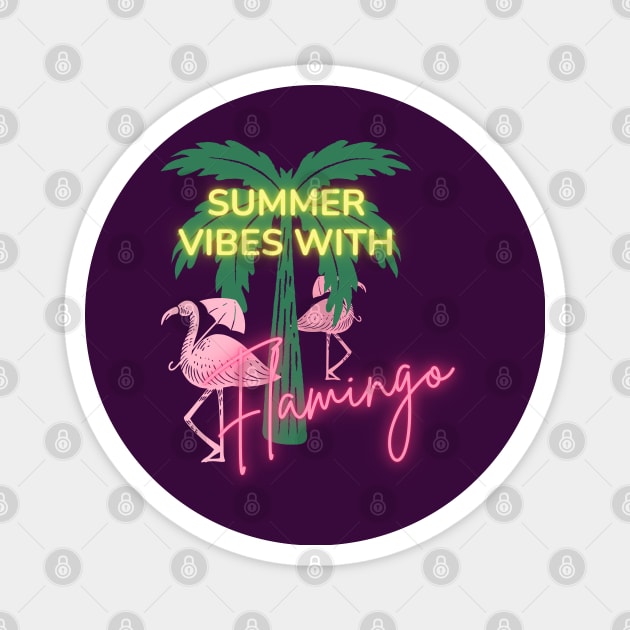 Summer with Flamingo Magnet by Pupky